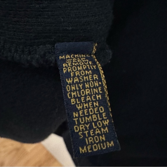 Coach Mens Soft Cotton Sweater XL Button Mock Neck Collar Navy Blue Made Italy - Picture 5 of 6